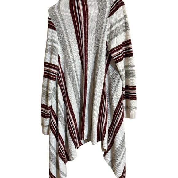 Torrid Cream and Gray Striped Cardigan Sweater - Picture 3 of 3